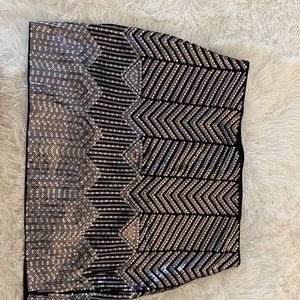 Express black sequin skirt
